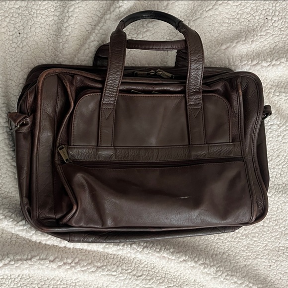 Dark Brown Leather Men's Work Bag, Computer Bag - Picture 11 of 11